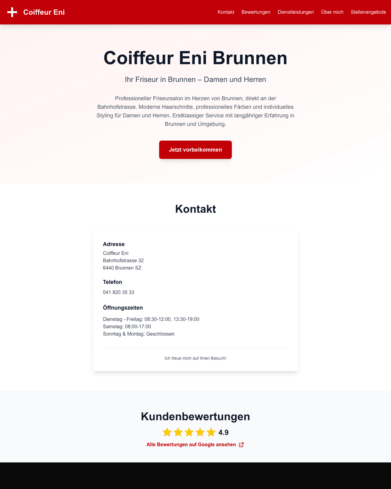 Vorschau der Website Coiffeur Eni